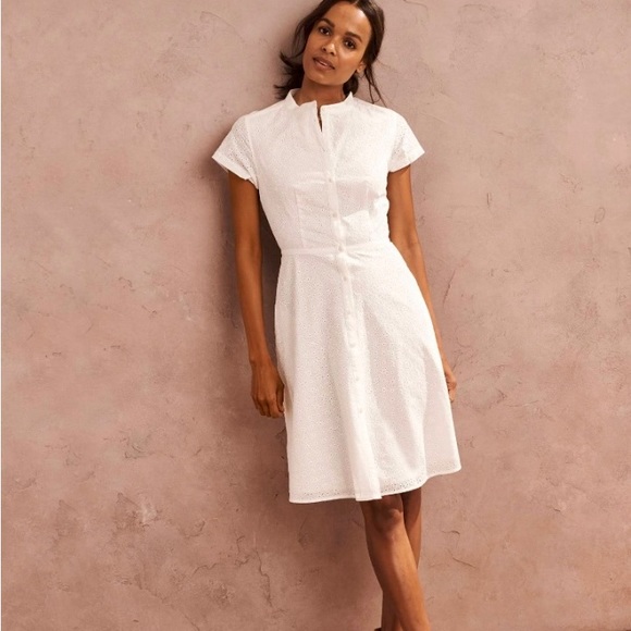 UNTUCKit Dresses & Skirts - UNTUCKit  Farrah White Eyelet Lace Cotton Dress Pockets Button Front Size 16